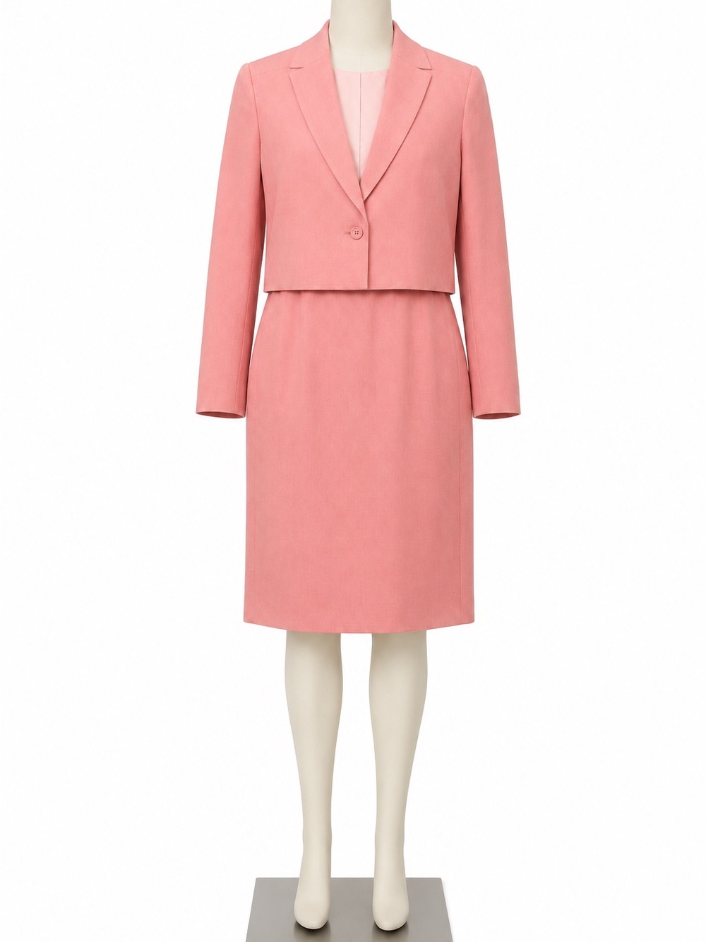 Vintage That’s Me Pink Linen Blend Skirt Suit 9/10 Made USA Career Church